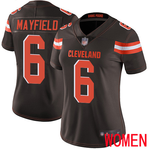 Cleveland Browns Baker Mayfield Women Brown Limited Jersey #6 NFL Football Home Vapor Untouchable